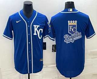 Men%27s Kansas City Royals Big Logo Light Blue Stitched MLB Cool Base Nike Jerseys->kansas city royals->MLB Jersey